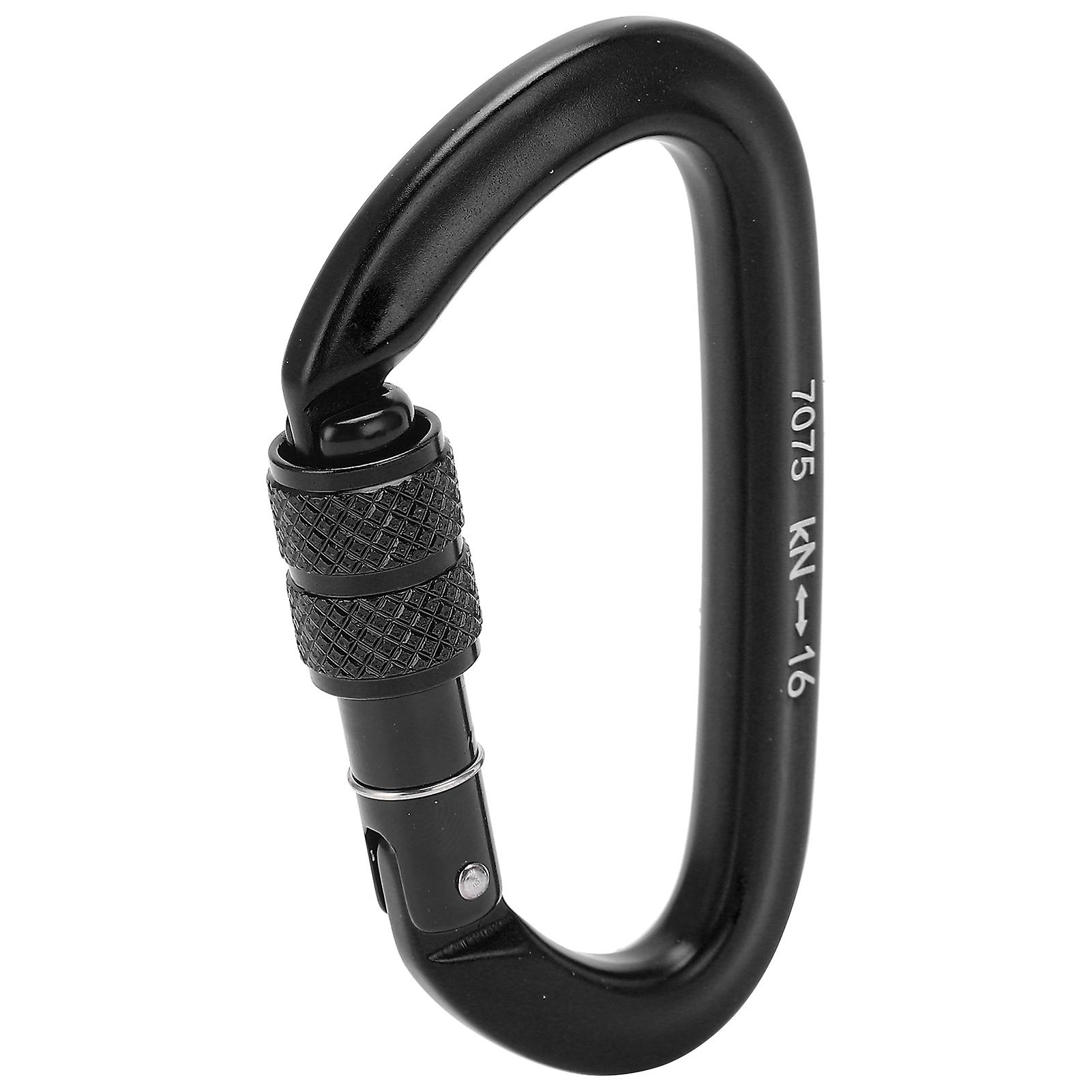 16kn Aluminum Alloy Screwgate Locking Carabiner Dring Clip Hook For Climbing Hiking(no. 9 Screwgate Locking Carabiner Black )