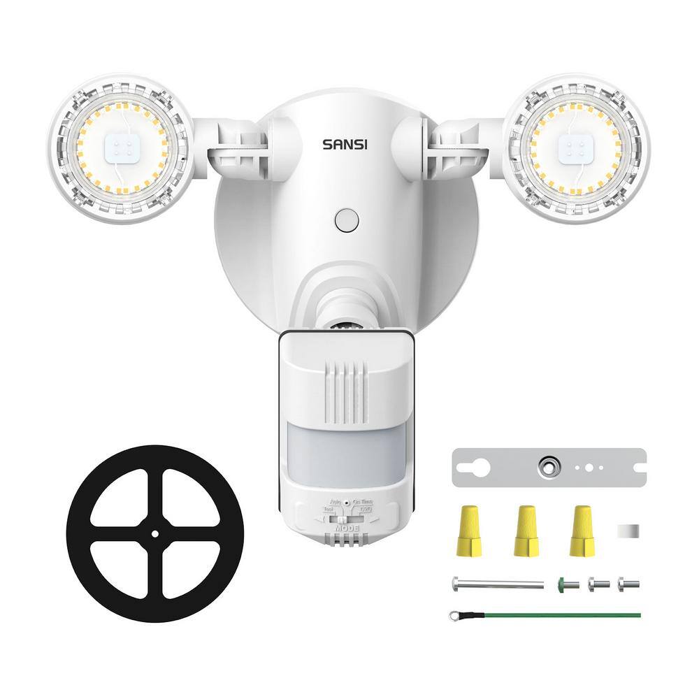 SANSI 15-Watt 2000 Lumens 180-Degree White Motion Sensor Outdoor Integrated LED 5000K Waterproof Dusk to Dawn Flood Light 01-04-001-011501