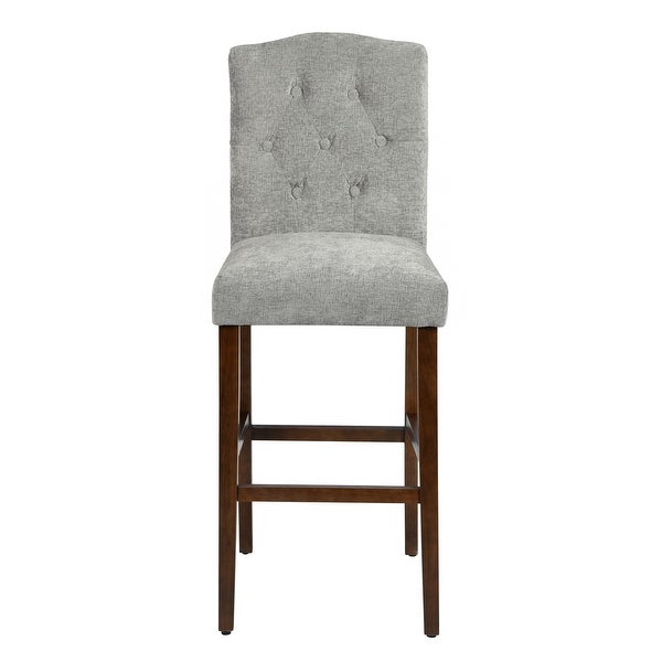 Set of 2 Traditional Upholstered High Stools，