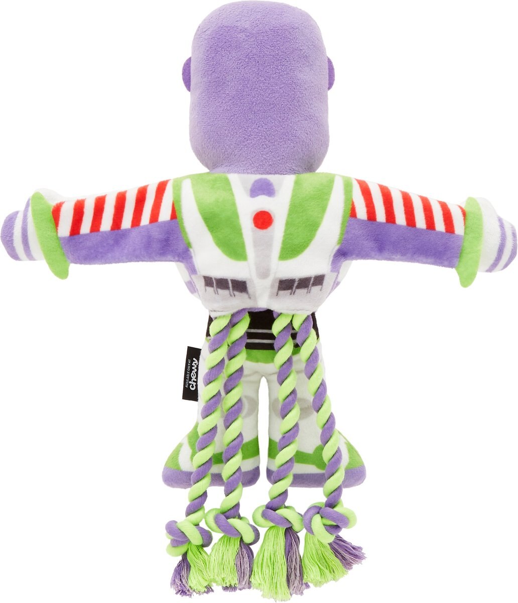 Pixar Buzz Lightyear Plush with Rope Squeaky Dog Toy