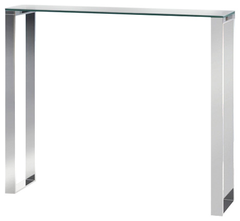 Glass 36 quotConsole Table With Chrome Finish   Contemporary   Console Tables   by Plata Import LLC  Houzz