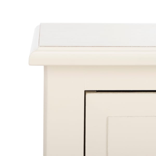 SAFAVIEH Michaela Distressed White 4-Drawer Storage Side Table - 15