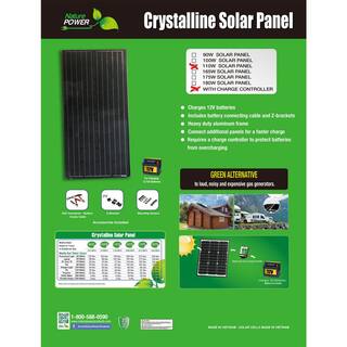 NATURE POWER 110-Watt Polycrystalline Solar Panel with 11 Amp Charge Controller 53000