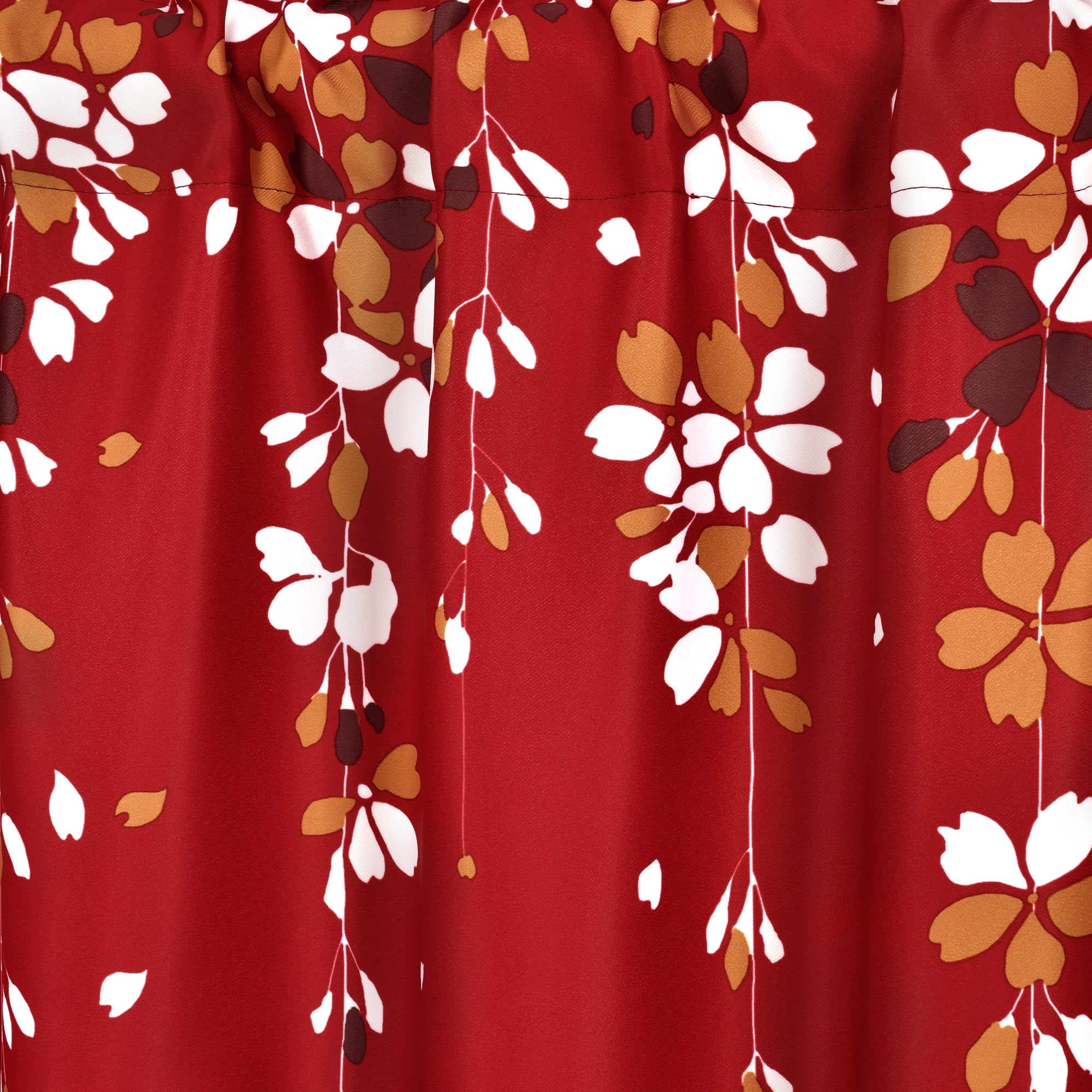 Lush Decor Weeping Flower Room Darkening 18" x 52" + 2" Header Floral Red 3" Rod Pocket Single Valance