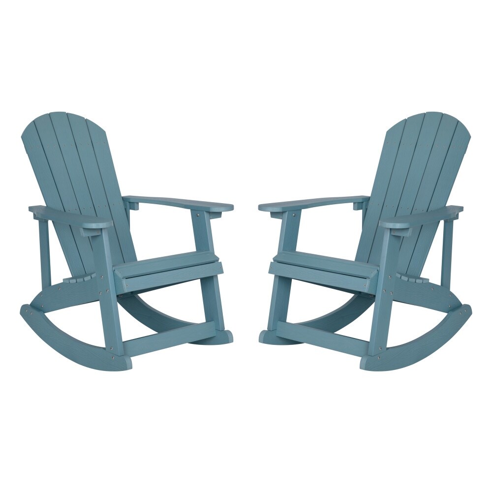 Adirondack Poly Resin Rocking Chairs for Indoor/Outdoor Use   2 Pack