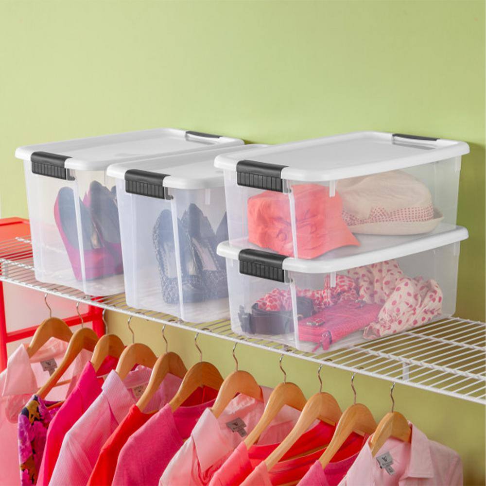 Sterilite 18 Qt. Clear Ultra Latch Storage Organizer Container Box (24-Pack) 24 x 19849806