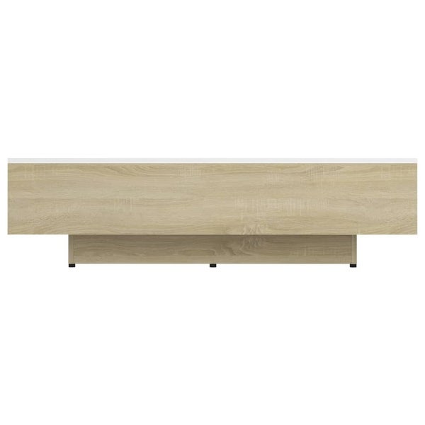 vidaXL Coffee Table White and Sonoma Oak 45.3