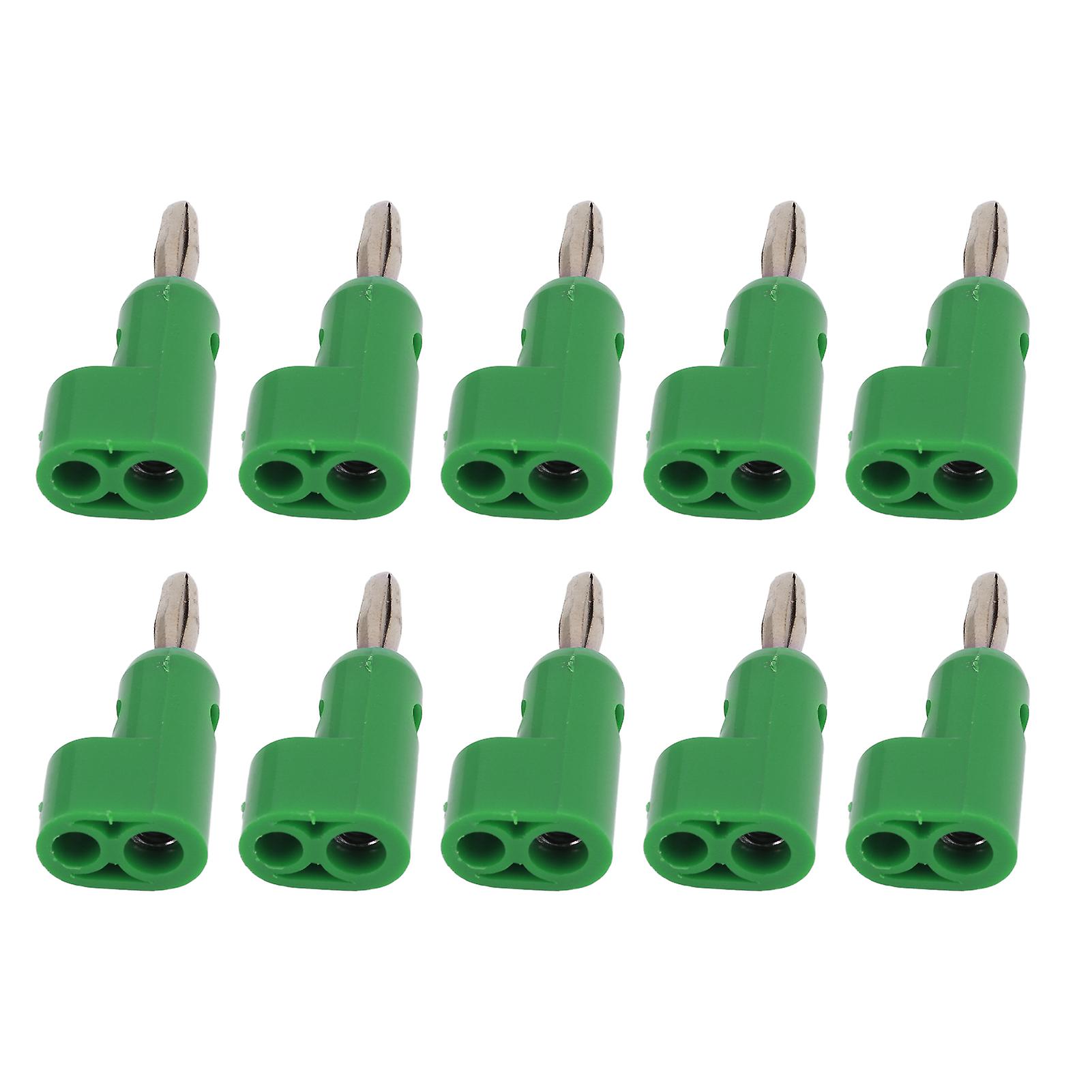 10pcs/set 4mm Solderless Banana Plug Stackable Open Screw 30v Ac60v Dc Maximum 24a For Electronics Industrial Equipmentgreen