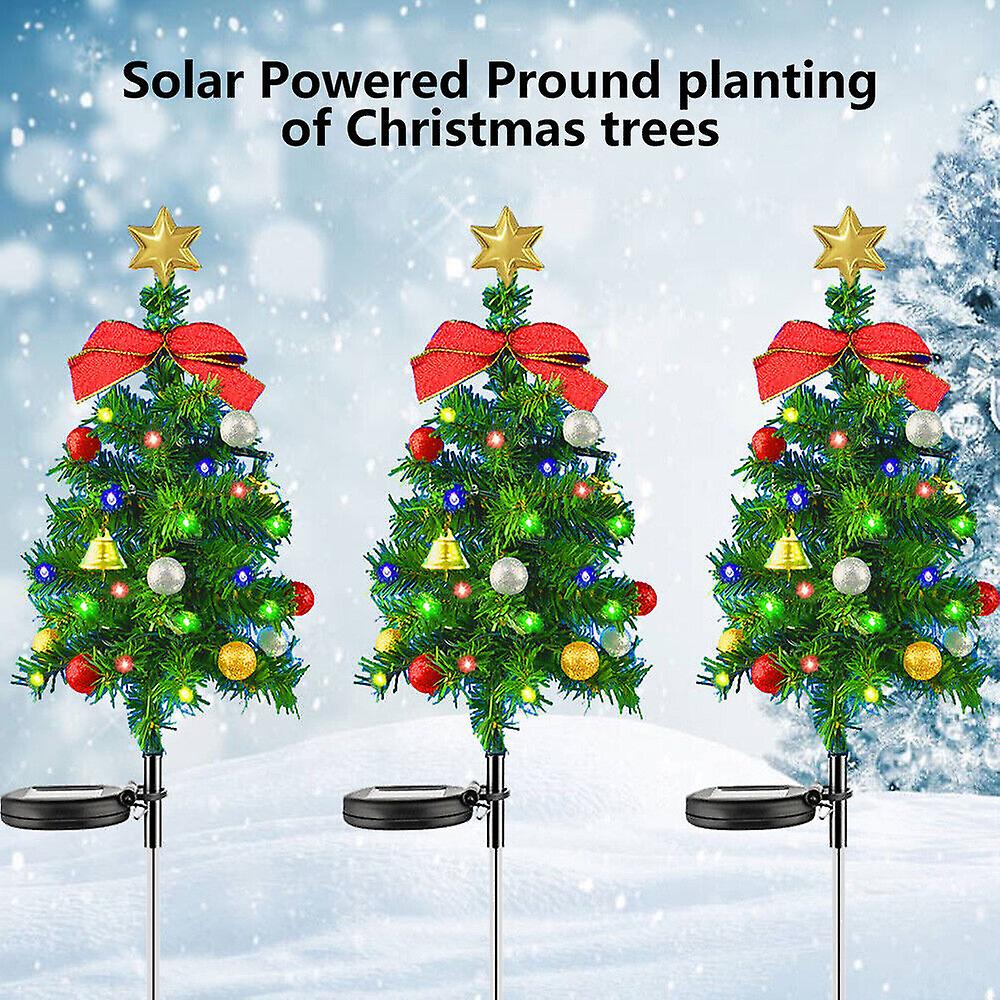 2pcs Solar Garden Lights Christmas Tree Outdoor Pathway Yard Patio Lights