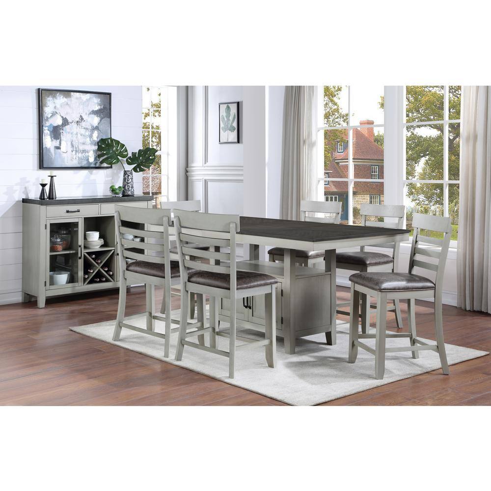 Steve Silver Hyland Gray 24 in. Counter Height Dining Chair (Set of 2) HY500CC