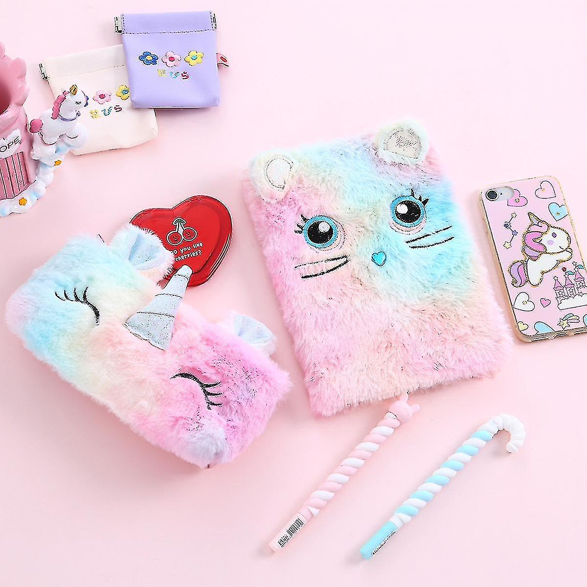 Journal For Girls， Cute Slow Rising Squishy Cat Notebook Journal， Plush Journal Lined Notebook 160 Pages For Writing Botao