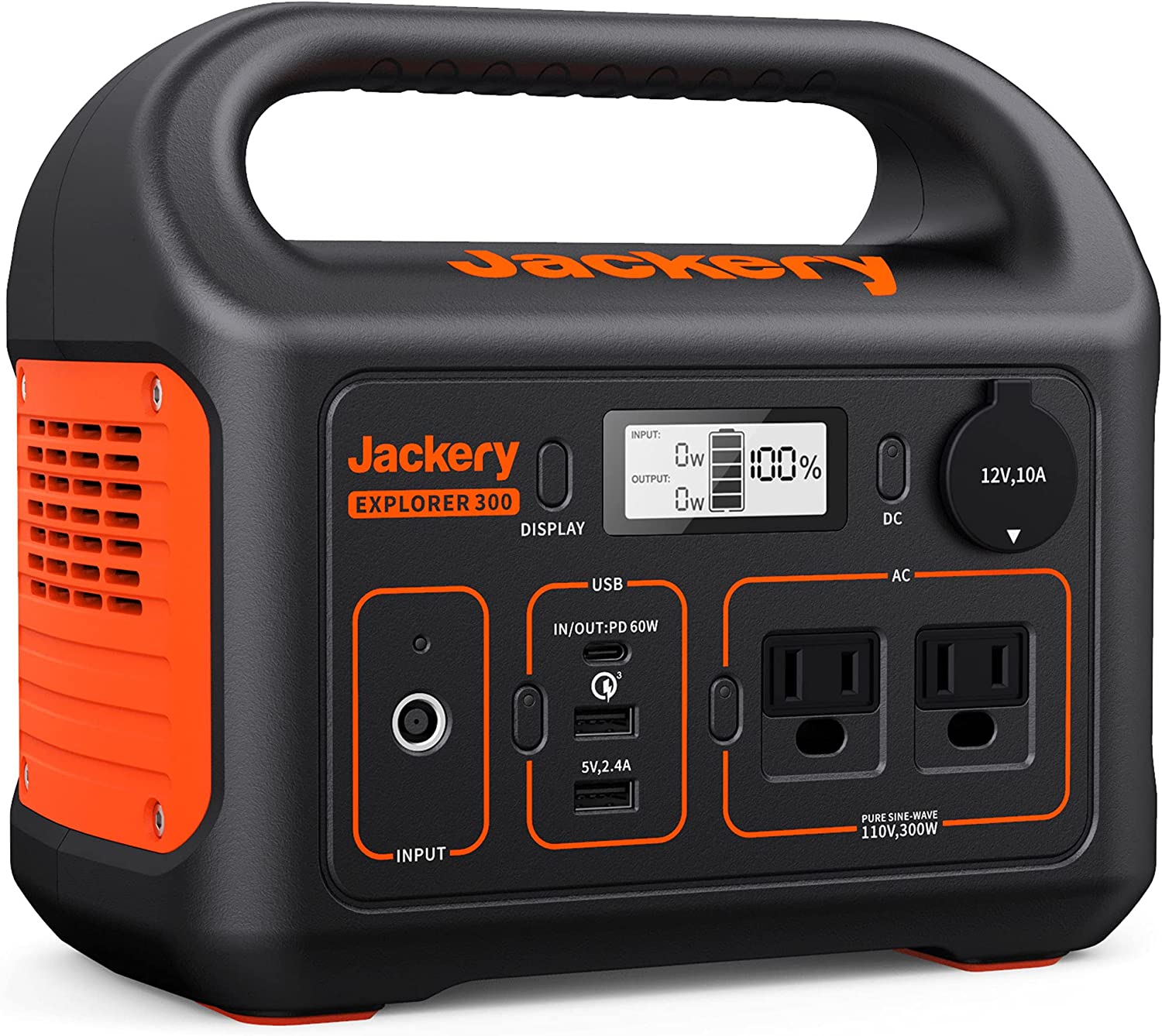 Jackery Portable Power Station Explorer 300， 293Wh Backup Lithium Battery， 110V/300W Pure Sine Wave AC Outlet， Solar Generator