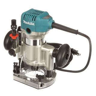 Makita 6.5 Amp 1-14 HP Corded Variable Speed Compact Router with 3 Bases (Plunge Tilt and Offset Base) RT0701CX3