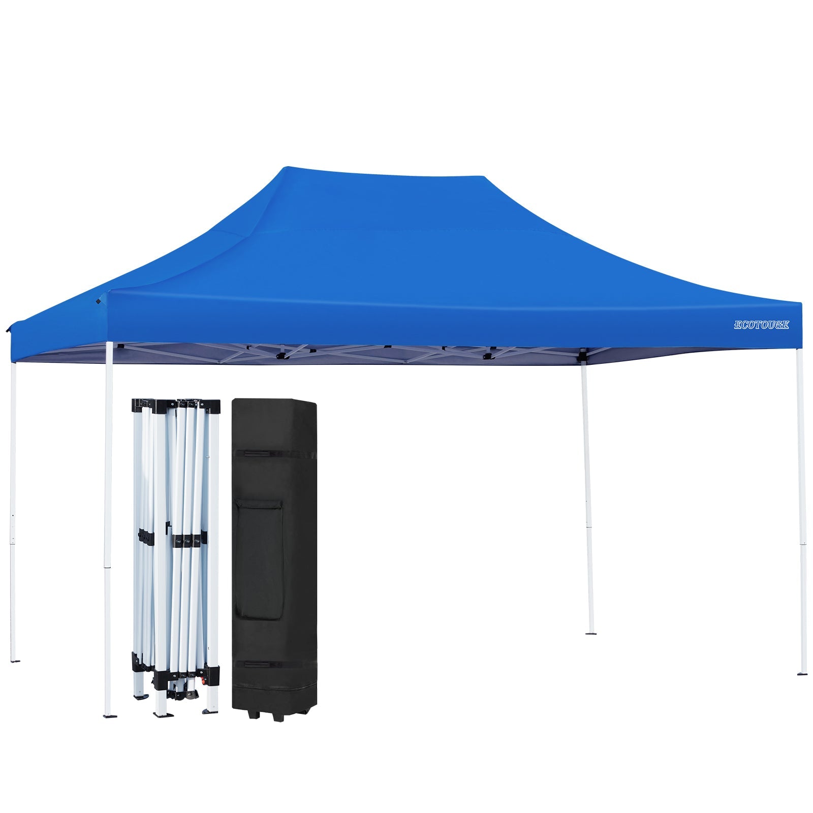 10 x 15 Pop up Canopy with Wheeled Roller Bag, Folding Instant Patio Canopy,Anti-UV Canopy Tent（Blue)