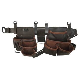 Graintex 10-Pocket Oil Tanned Leather Tool Pouch Set OD2222