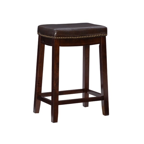 Copper Grove Willamette Backless Faux Leather Brown Counter stool