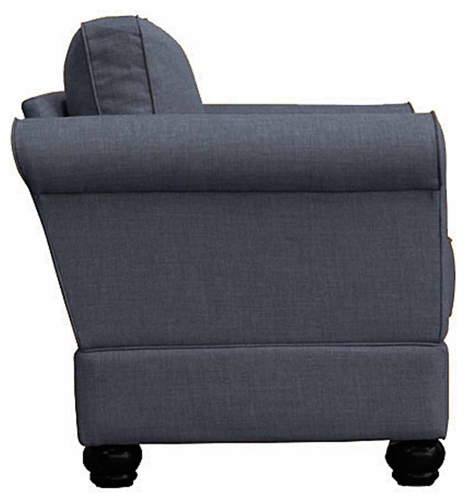 Georgetown Quick Assembly Two Seat Mahogany Leg Sofa   Traditional   Sofas   by Small Space Seating  Houzz