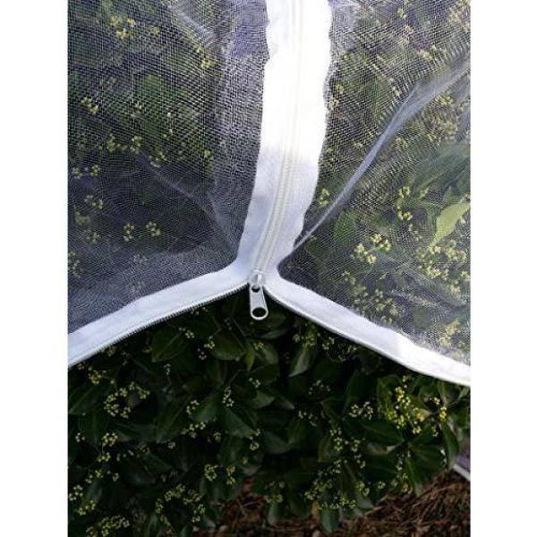 Agfabric 84 in. W x 72 in. H inGarden Insect Netting Plant Cover -Shape Bag with Zipper and Rope Insect Barrier White IN8472ZPW