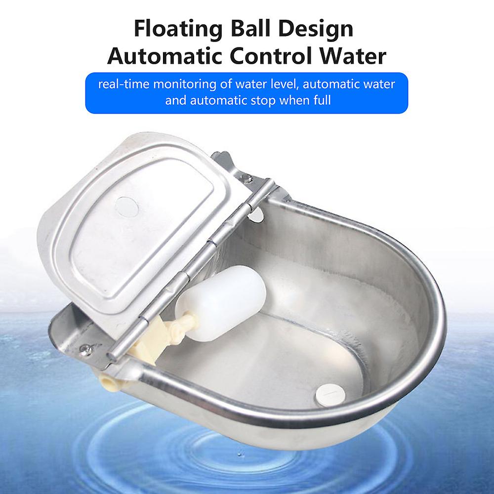 Stainless Steel Automatic Waterer Pet Livestock Tool Animals Water Bowl With Floating Ball For Cattle Horse Goat Sheep Dog No.181704