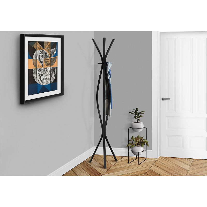 Monarch 3-Hook Contemporary Metal Coat Rack Floor Decor