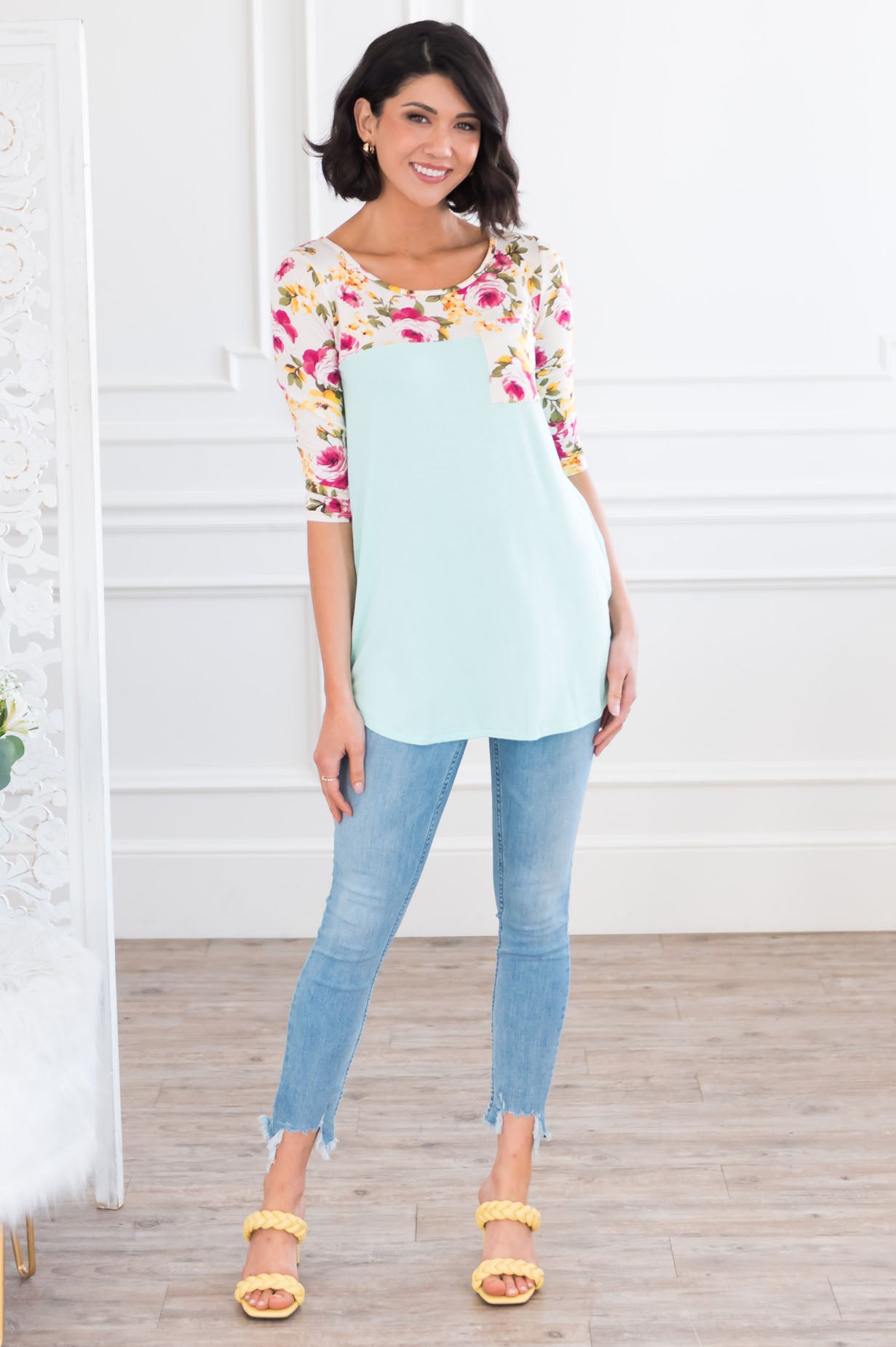 Bloom Season Modest Pocket Baseball Tee