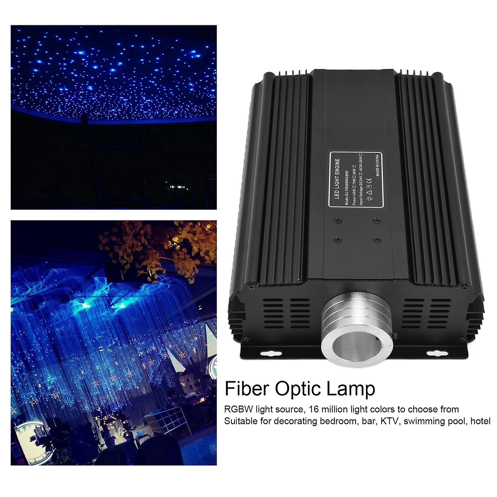 90w Led Fiber Optic Lights Kit Rgb With Remote Control And Dmx Dial Codes For Home Decor， Clubs， And Hotels[us Plugs ]