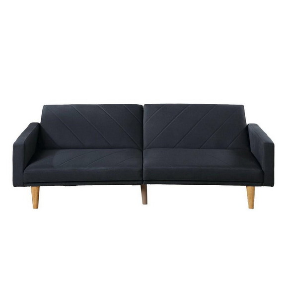 Benjara BM232614 Fabric Adjustable Sofa with Chevr...