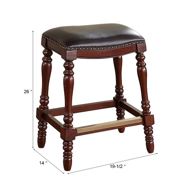 Clinton Saddle Seat Counter Stool， Cherry