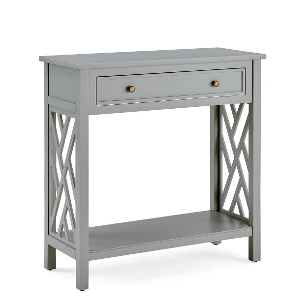 Middlebury Wood Console Table With Drawer And Shelf Gray Alaterre Furniture