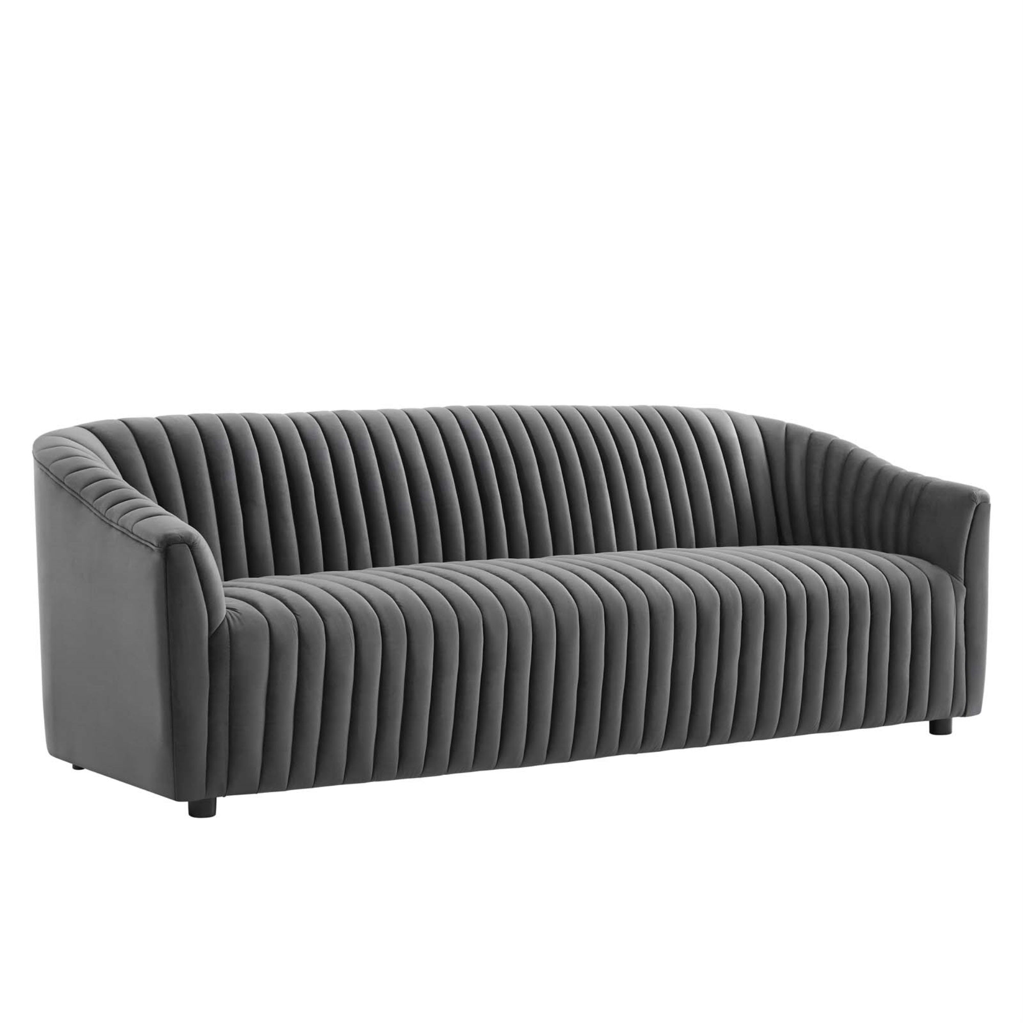 Announce Performance Velvet Channel Tufted Sofa