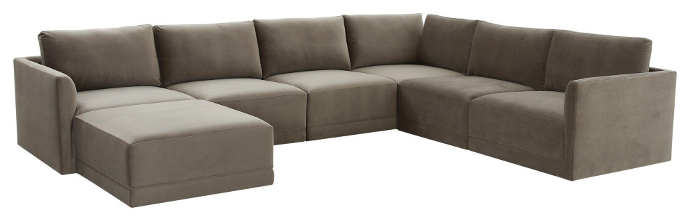 Willow Taupe Modular Large Chaise Sectional   Transitional   Sectional Sofas   by First of a Kind USA Inc  Houzz