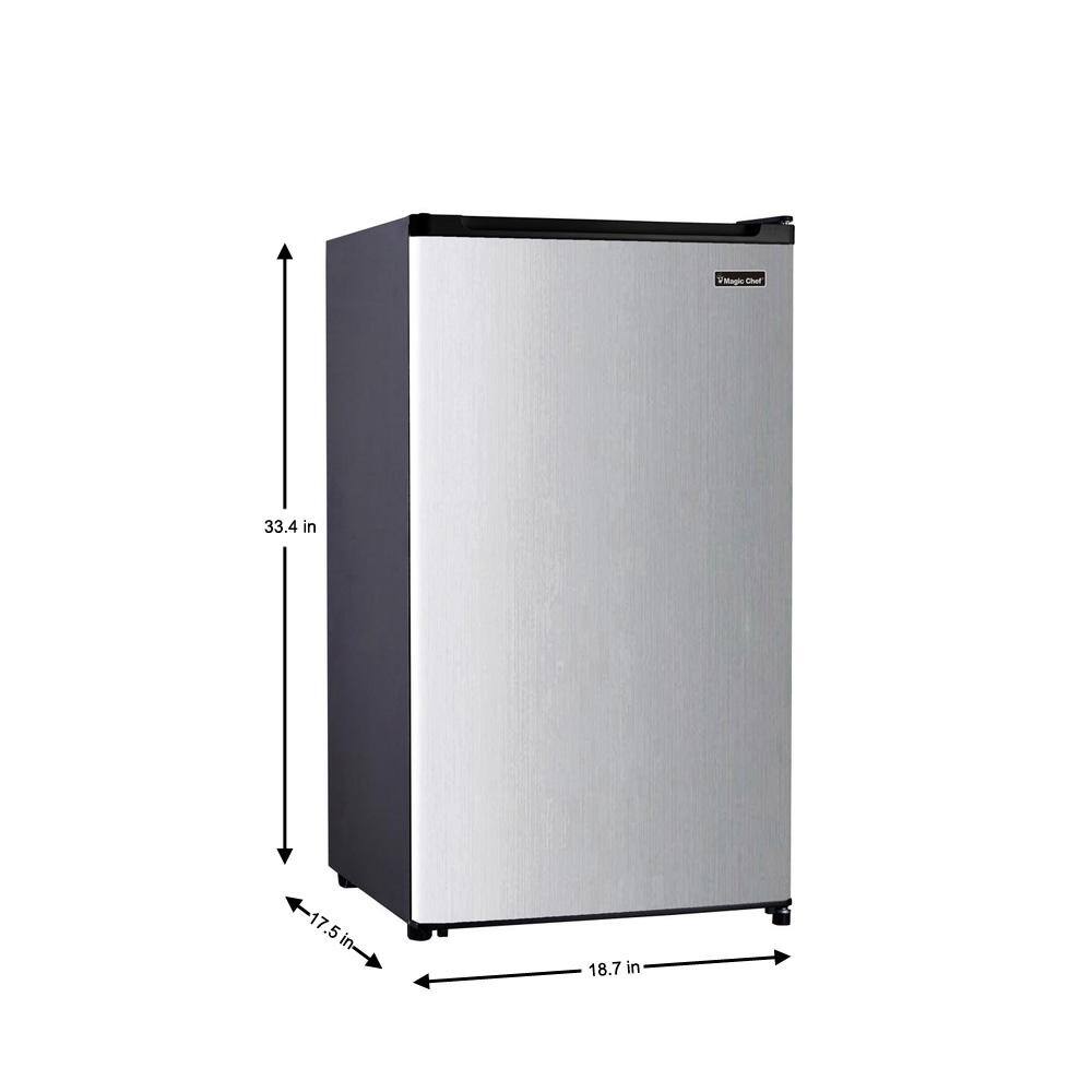 Magic Chef 3.2 cu. ft. Mini Fridge without Freezer in Platinum Steel MCAR320PSE