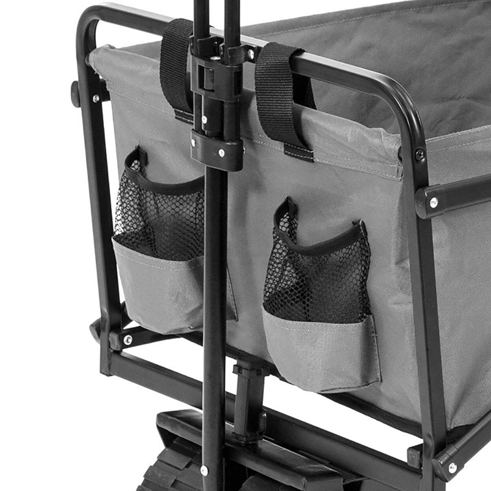 Seina 150lb Capacity Collapsible Steel Outdoor Utility Wagon Cart, Gray