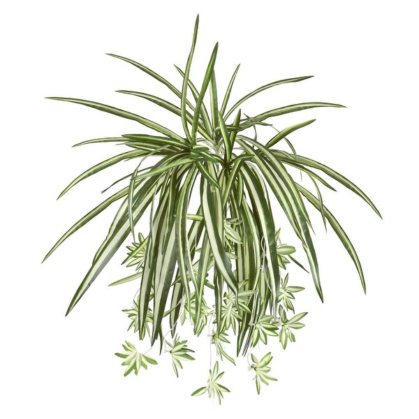 Artificial Spider Plant Leaf Hanging Greenery Foliage Bush 26in