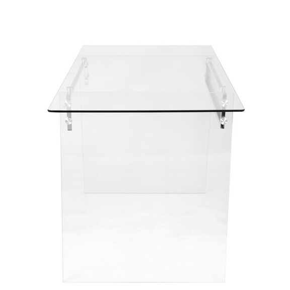 Glacier Contemporary Desk in Clear and Chrome by L...