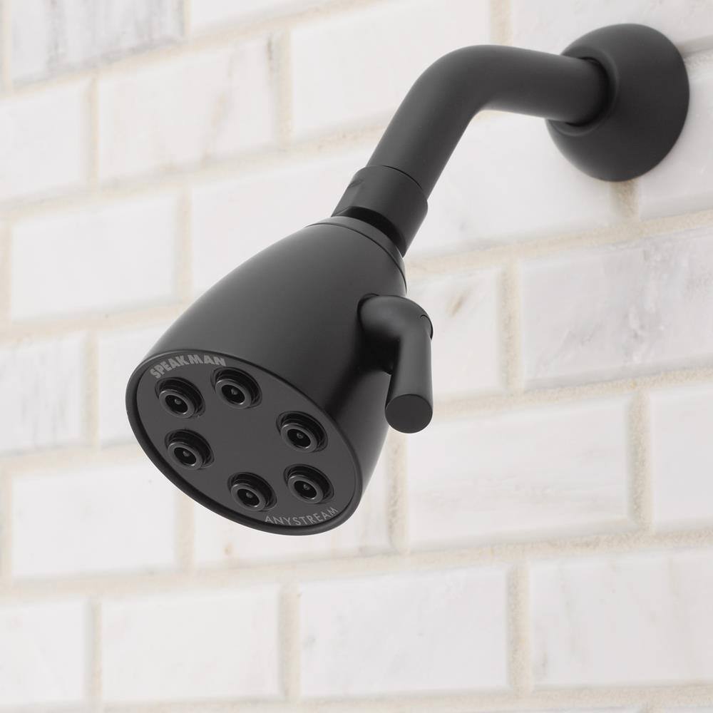 Speakman 3-Spray Patterns with 2.5 GPM 2.75 in. Wall Mount Fixed Showerhead in Matte Black SR-2252-MB