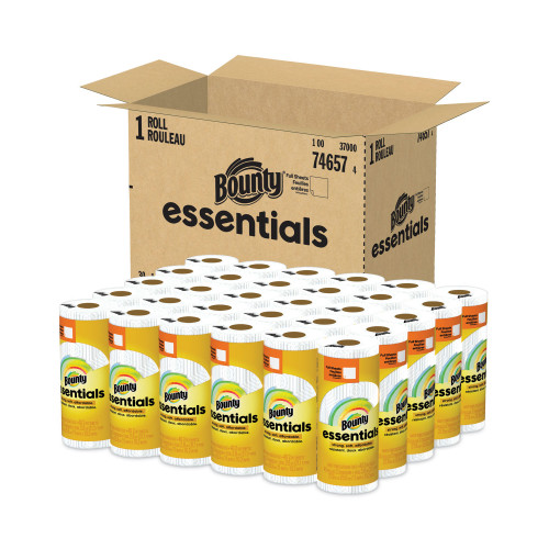 Bounty Essentials Paper Towels， 40 Sheets/Roll， 30 Rolls/Carton (74657)