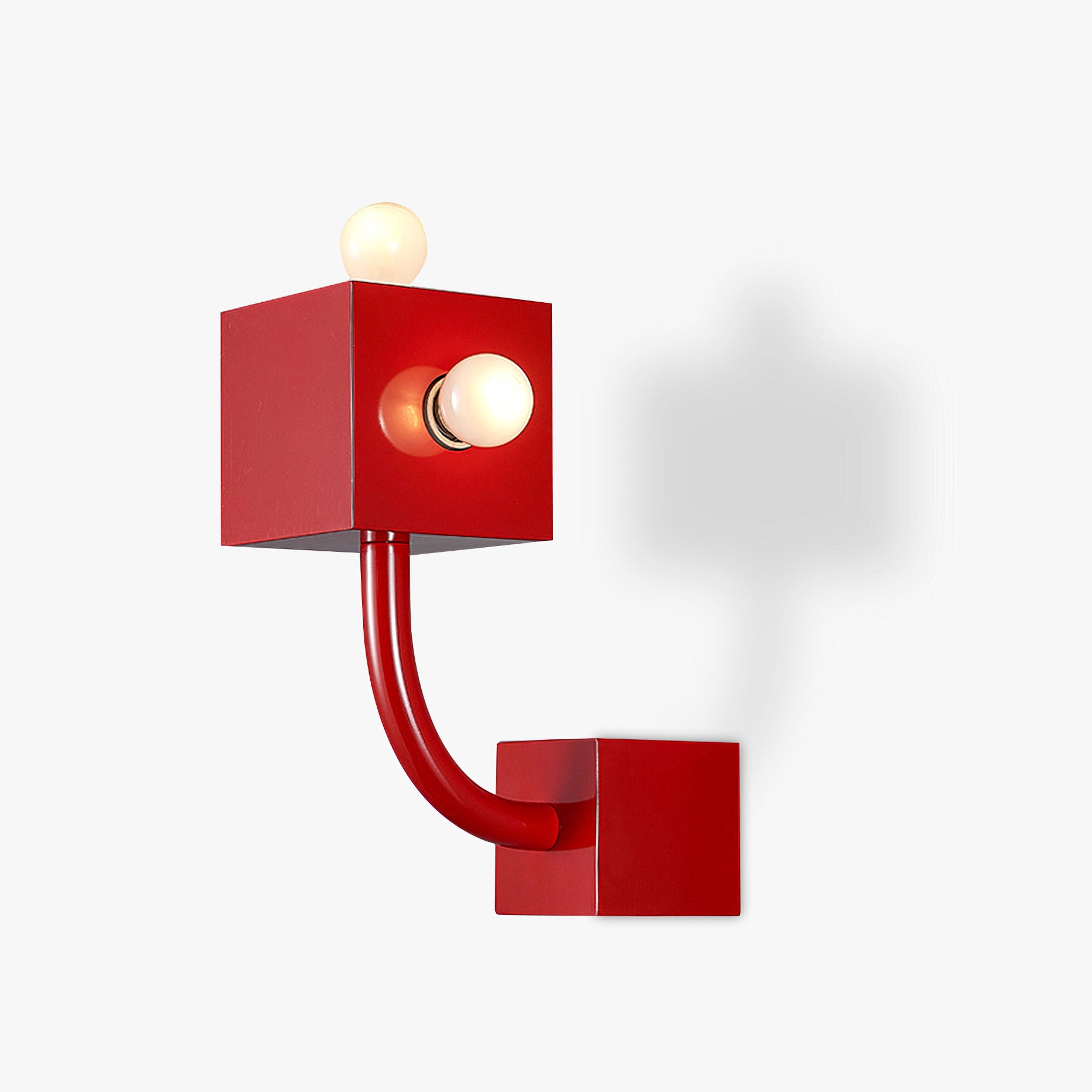 Red Cube Wall Lamp