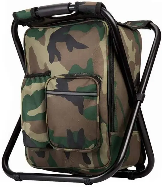 Multifunction Fishing Backpack Chair Portable Hiking Camouflage Camping Stool  Folding Cooler Insulated cooler bag chair