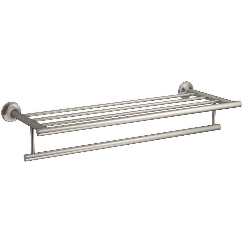 KOHLER Coralais 24 in. Hotelier Double Towel Bar in Vibrant Brushed Nickel K-13448-BN