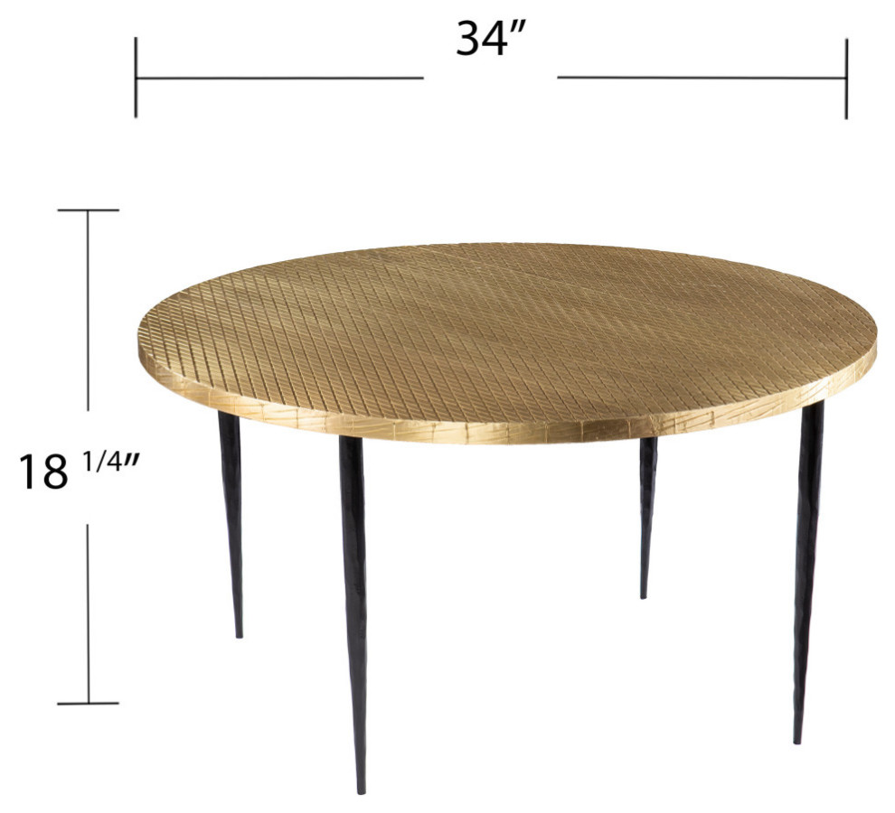 Paignton Round Cocktail Table w/ Embossed Top   Contemporary   Coffee Tables   by SEI  Houzz