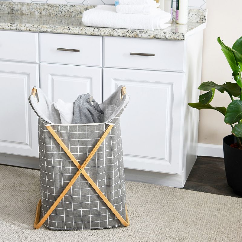 Household Essentials Bamboo X-Frame Laundry Hamper