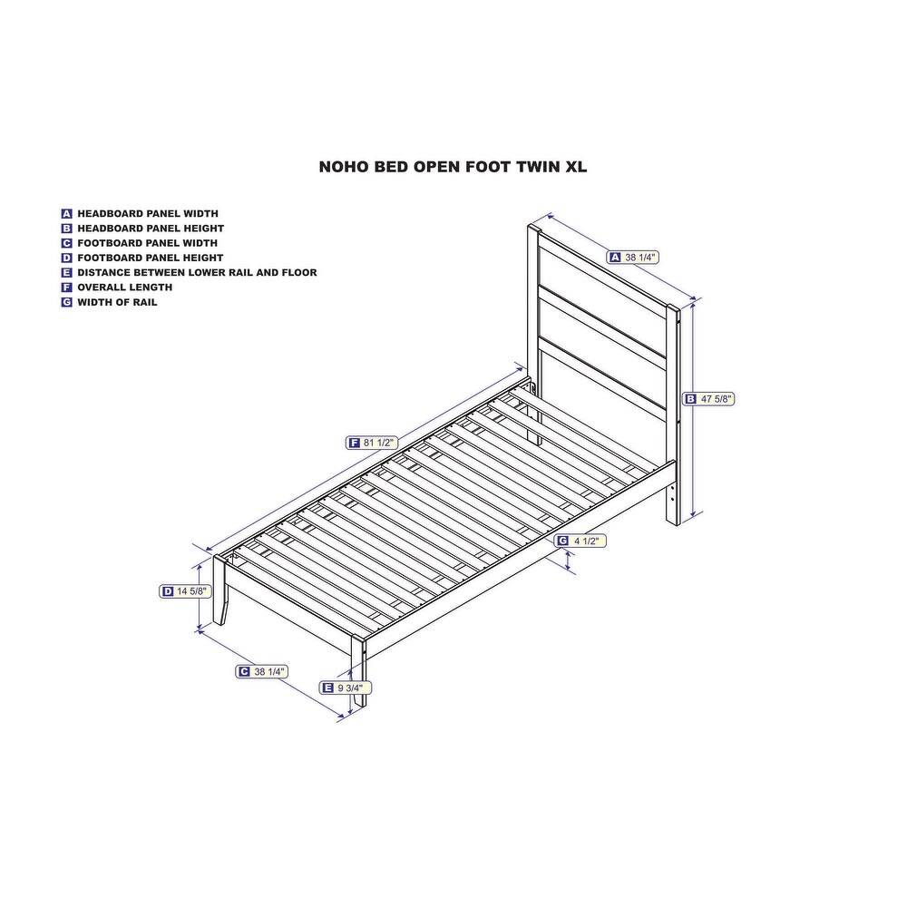 NoHo Twin XL Bed in Walnut