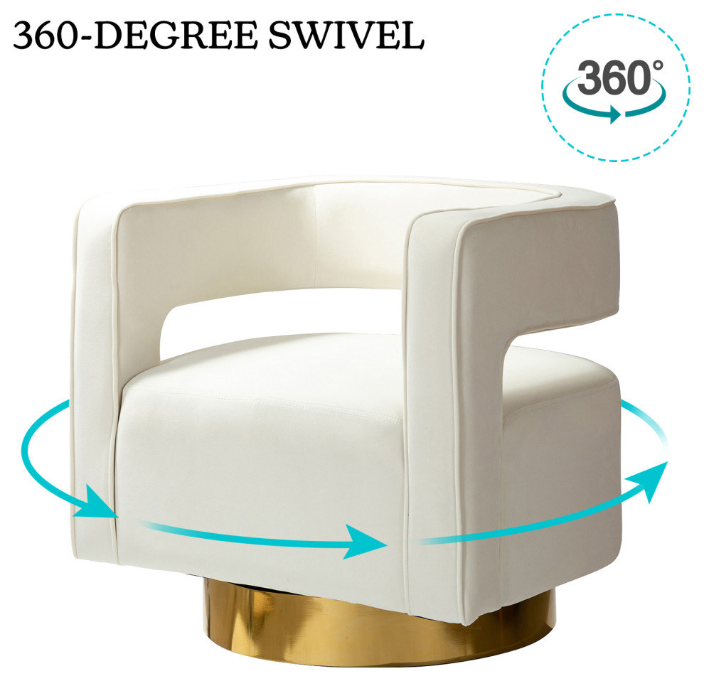 Velvet Swivel Armchair Set of 2   Contemporary   Armchairs And Accent Chairs   by Karat Home  Houzz