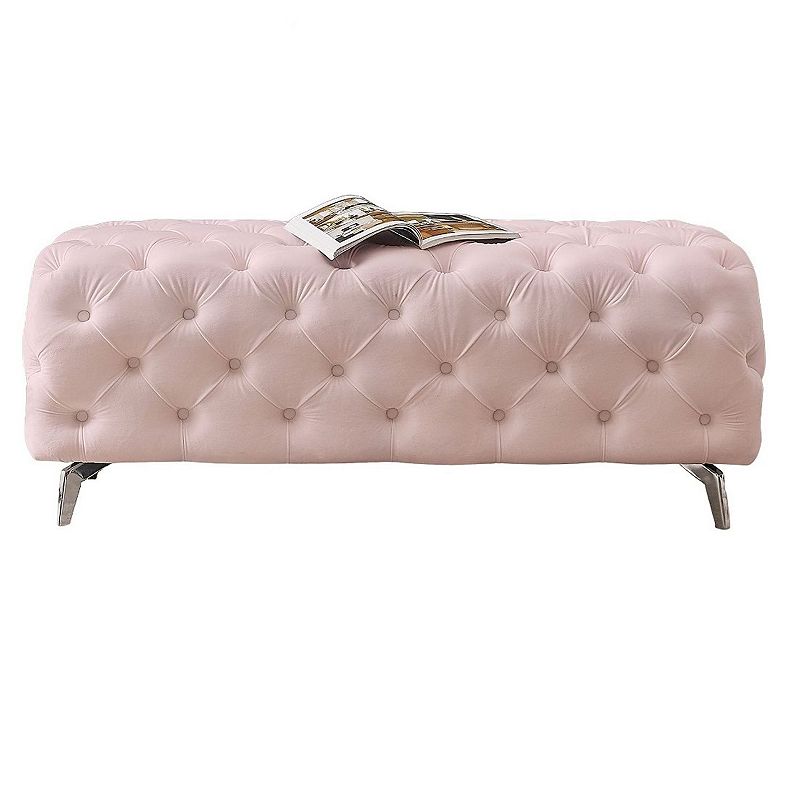 F.c Design Button-tufted Ottoman Bench Upholstered Velvet Footrest Stool