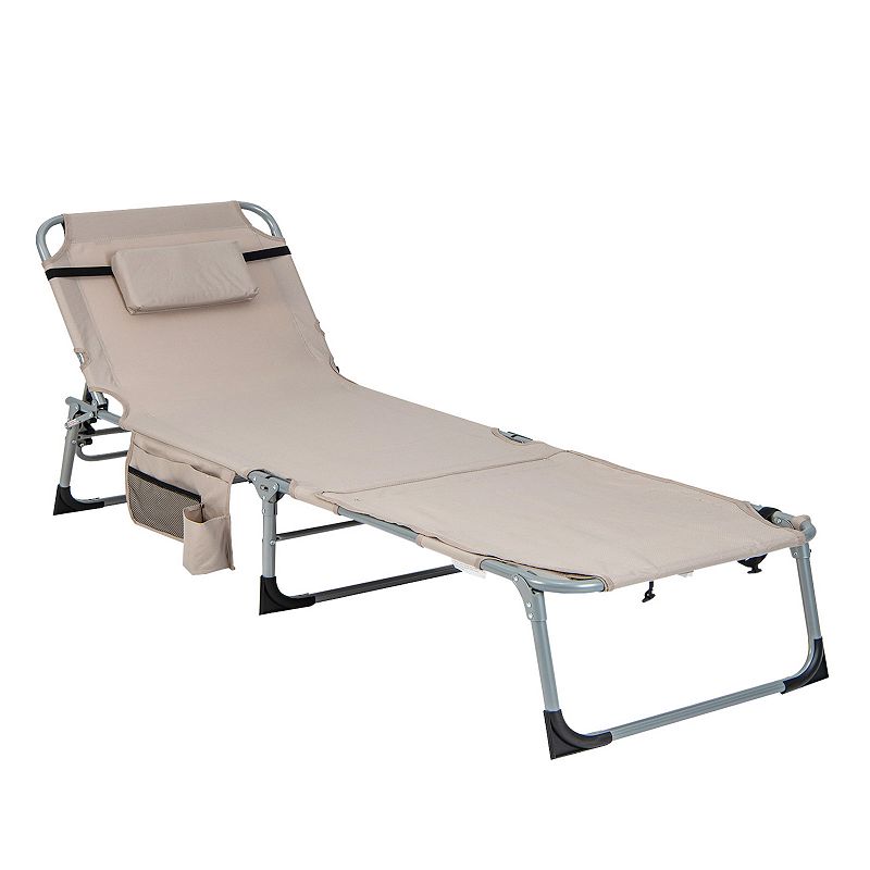 5-position Outdoor Folding Chaise Lounge Chair