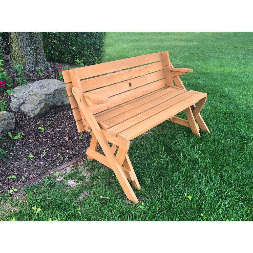 54.25 in. L x 58 in. W x 30 in. H 2 in 1 Picnic TableBench 2-1909