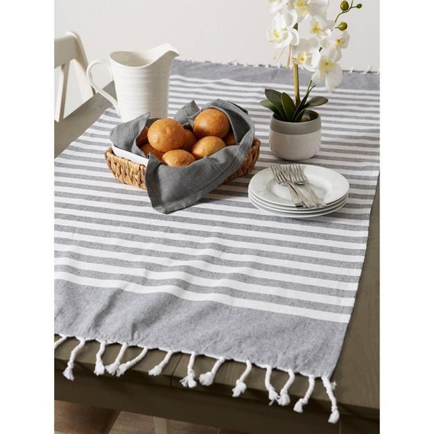 Fouta Striped Throw Blanket Design Imports