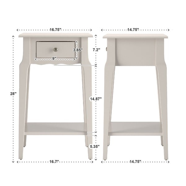 Daniella 1-Drawer Wood Storage Accent End Table by iNSPIRE Q Bold