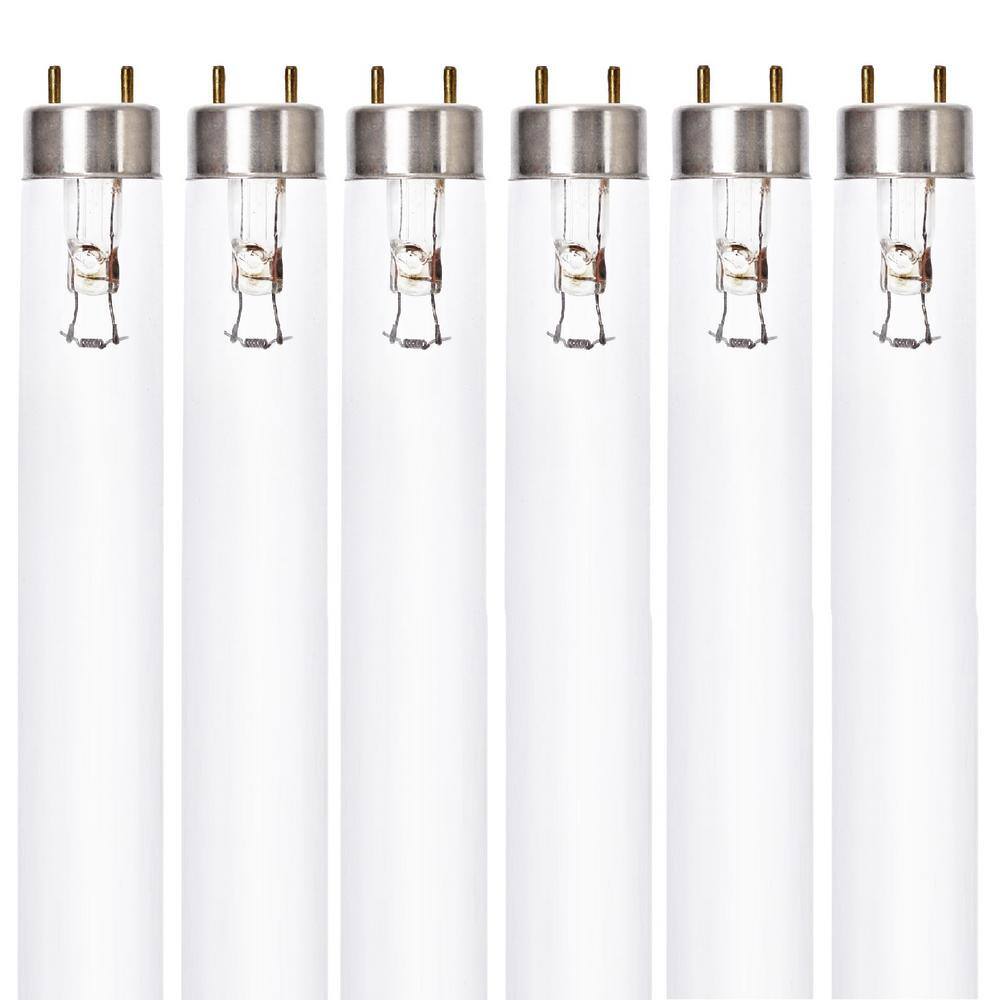 Sunlite 15-Watt 18 in. Linear T8 Tube Germicidal Fluorescent Medium 2-Pin (G13) UVC Light Bulb (6-Pack) HD02861-6